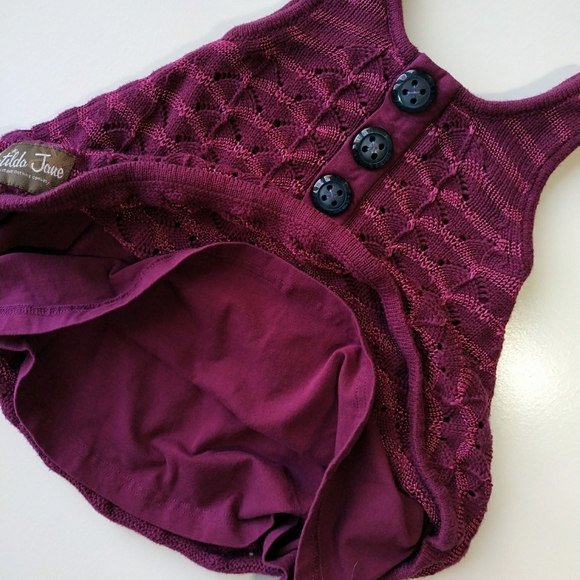 Matilda Jane Lined Sweater knit Dress 18 mo Paint by Numbers Aurora Burgundy - Picture 3 of 11